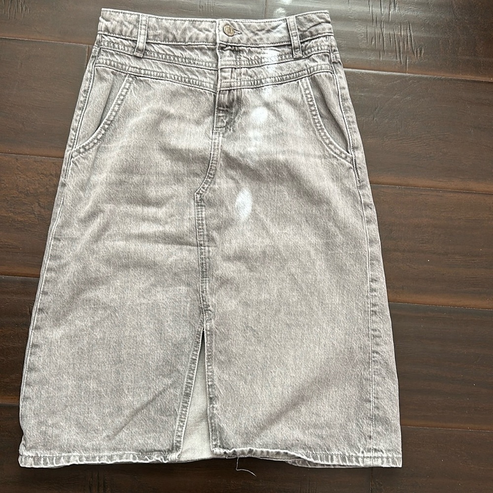 Girls Grey denim skirt